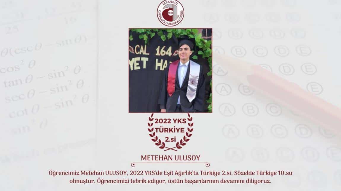 2022 YKS Türkiye 2.si Metehan Ulusoy